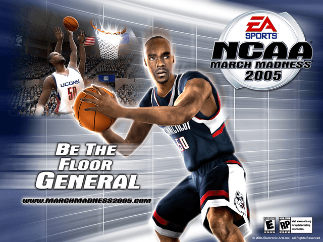 NCAA March Madness 2005 title screen for Xbox